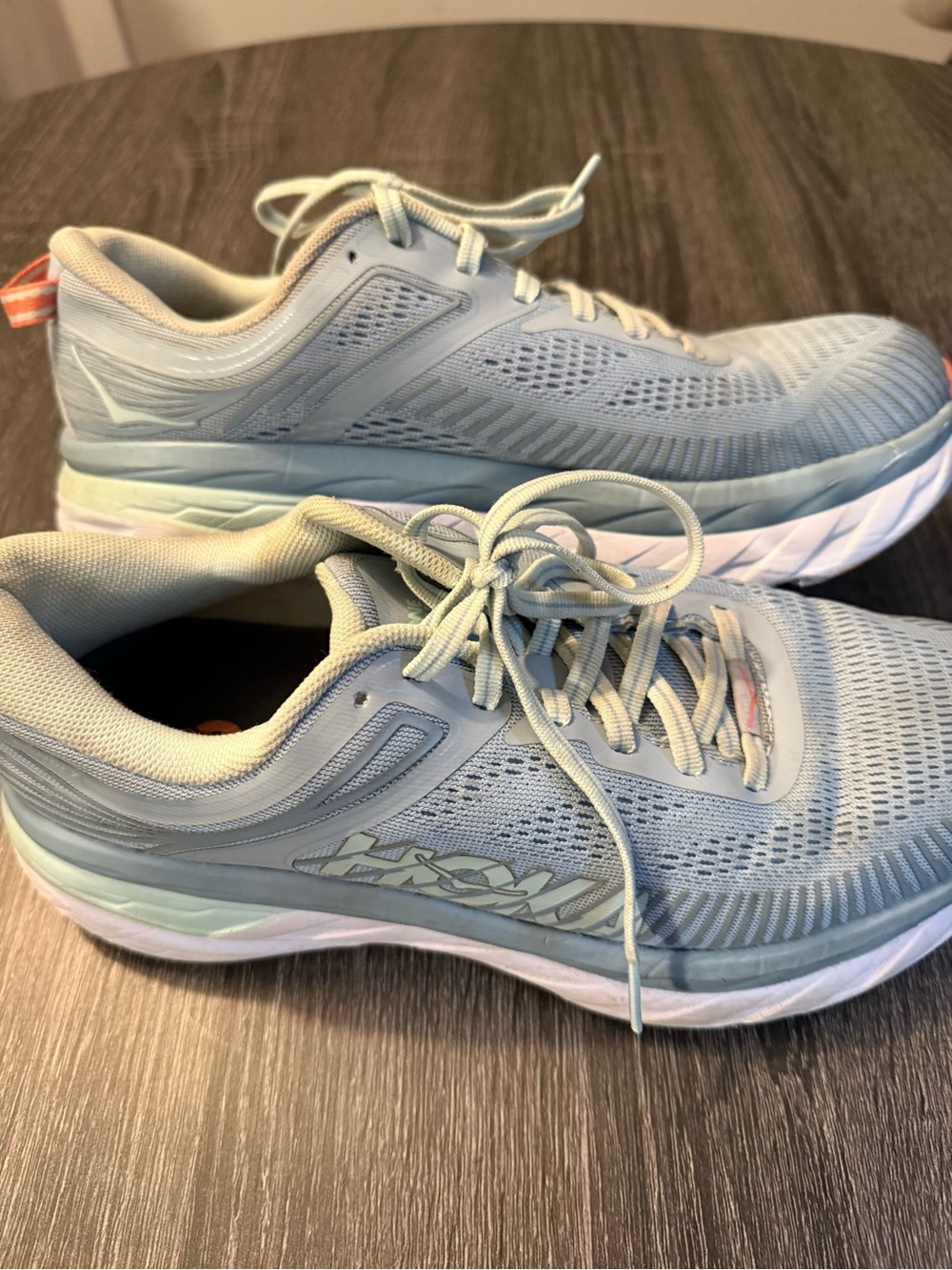 Hoka One One Bondi 7 Max Cushion Running Shoes - Blue Fog/Orange US Size